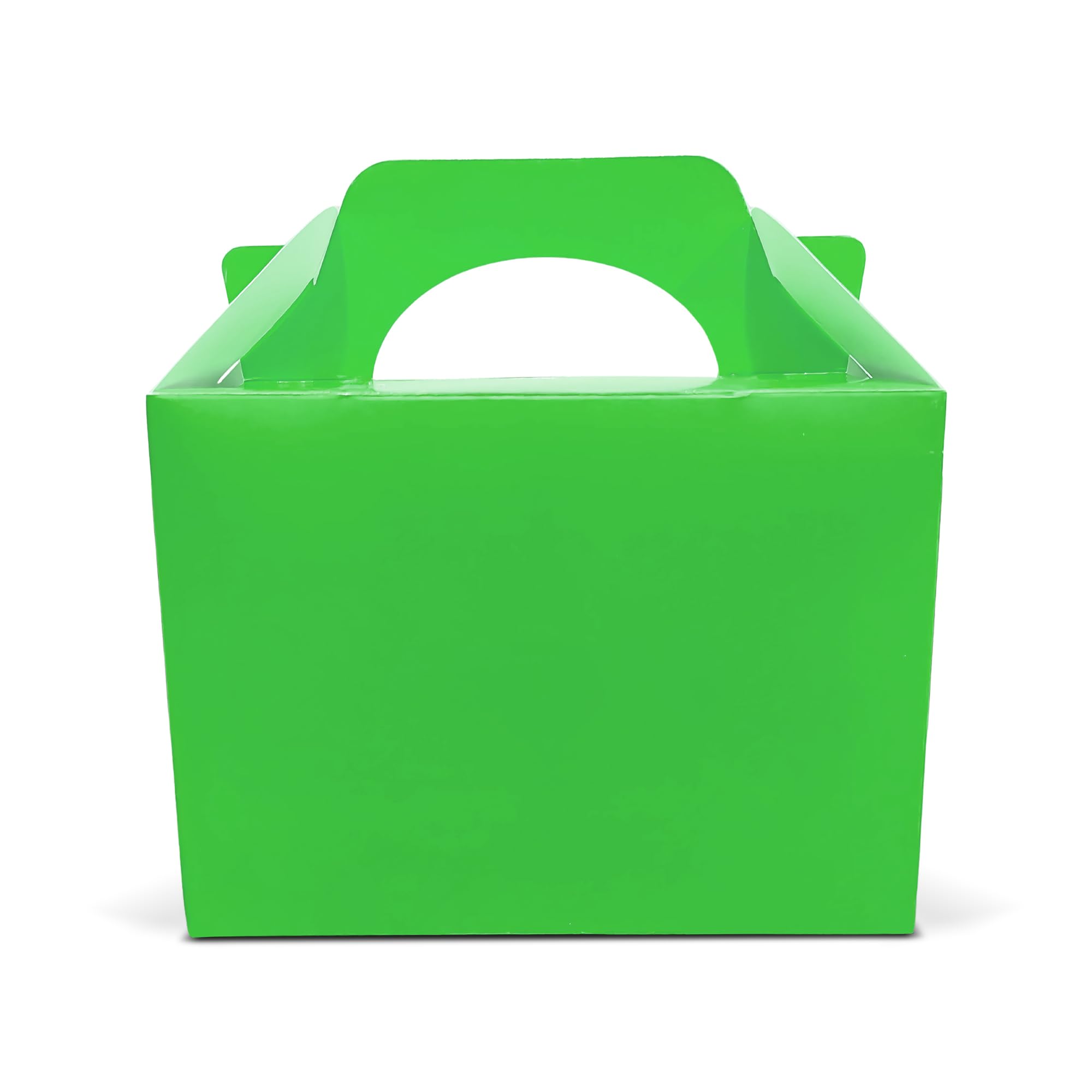 Lotus 20 x Children/Kids Plain Coloured Party Boxes Carry Food Meal Fun Picnic Birthday Wedding Favour/Baby Shower Party Halloween Trick or Treat Box Loot Bag (Neon Green)