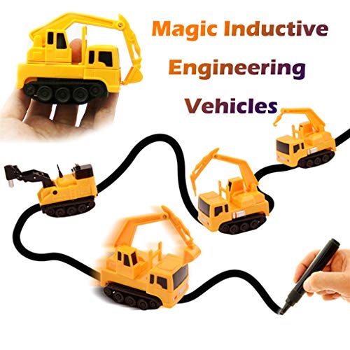 Rumas Gift Ideas Magic Inductive Construction Toys - Follow Line Engineering Vehicle Toy for Toddler Boys Girls - Preschool Toys Inductive Car Follows Black Line Toy for Kids - Thumbnail 7