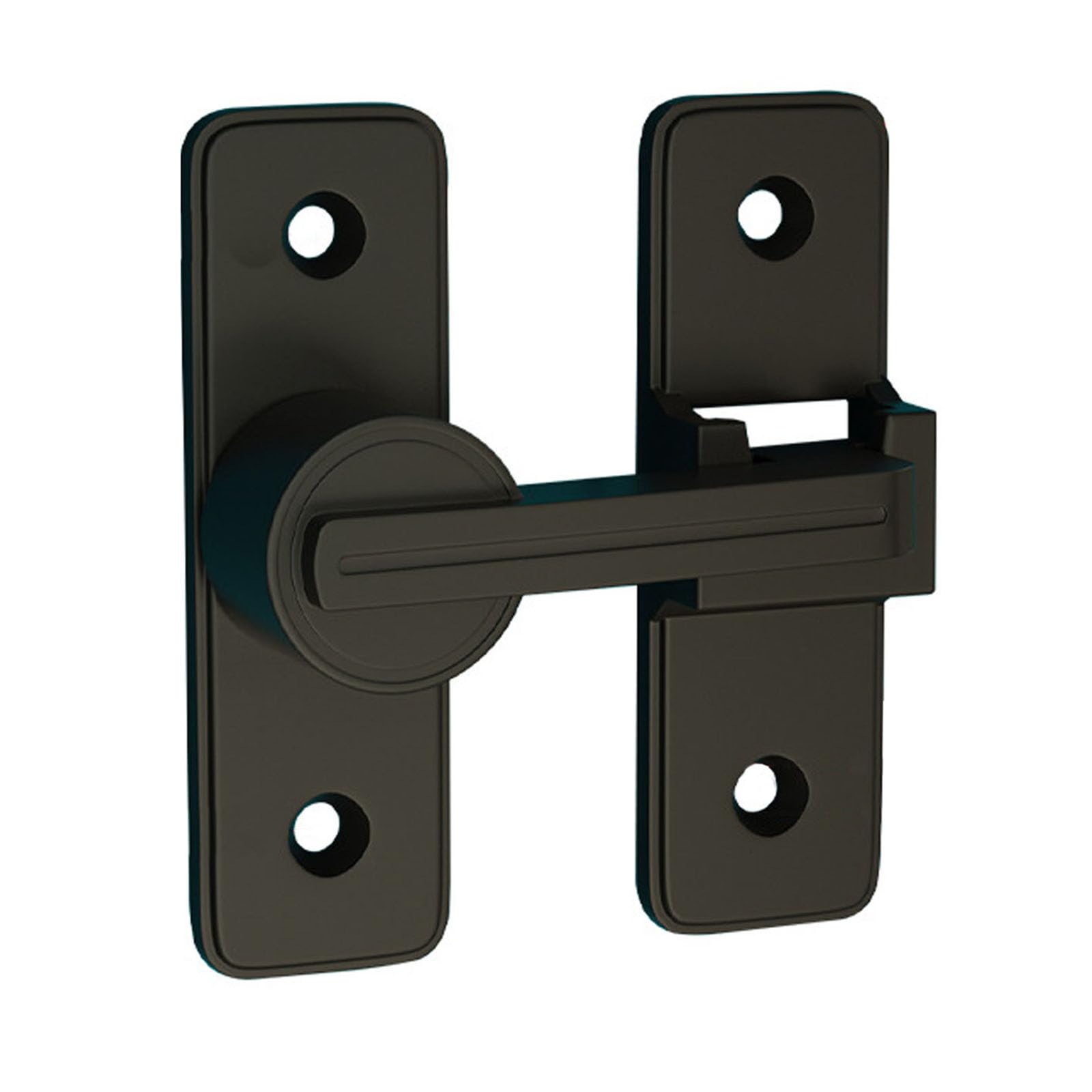 Betensh Sliding Barn Door Lock 180 Degree Sliding Door Lock Latch and Flip Gate latches for Barn Door, Bathroom, Outdoor, Garden, Black