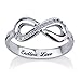 Engraved Infinity Ring, 925 Sterling Silver Infinity ring, Promise Ring with Swarovski CZ-Available sizes 5,5.5,6,6.5,7,7.5,8,8.5,9 (7)