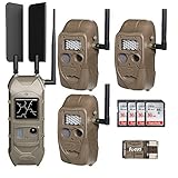 Cuddeback CuddeLink Dual Cell Starter Kit (Verizon) with Three J-1415 IR Trail Cams, One Dual Cell Camera Unit, and Memory Cards Bundle | The Networked Cameras Share One Cell Plan