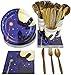 Wizard Halloween Party Supplies – Serves 24 – Includes Plates, Knives, Spoons, Forks, Cups and Napkins. Perfect Wizard Party Pack for Kids Halloween Wizard Themed Parties.