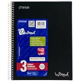 Top Flight Wired 3 Subject Notebook College Ruled Colors May Vary (Pack of 10)