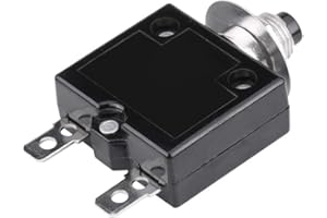 Chazcool 125-250V 50V DC Thermal Switch Reset, 15Amp Thermal Circuit Breaker, Current Overload Protection Device Circuit Brea