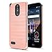 LG Stylo 3 Case,LG Stylo 3 Plus Case,LG Stylus 3 case with HD Screen Protector,AnoKe[Card Slots Holder][Not Wallet] Plastic TPU Hybrid Shockproof for LG LS777 KC2 Rose Gold