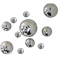 Worldly Goods Too Wall Spheres, Silver Set of 11 pcs Create Your own Wall Art with Decorative Glass Balls. Add Impact to a Room with This Multi-Colored Set of Artisan Hand-Blown Glass Spheres.