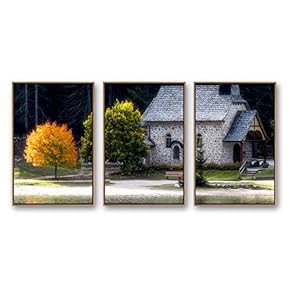 Framed Canvas Wall Art for Living Room, Bedroom Beautiful Nature Norway Landscape Canvas Prints for Modern Home Decoration Ready to Hang - 16"x24"x3 Panels