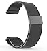BlueBeach 22mm Milanese Mesh Stainless Steel Watch Strap Bracelet Replacement with Magnetic Lock for Pebble Time / Samsung Gear 2 / LG G Watch and G Watch R Urbane / Asus ZenWatch Vivowatch -Black