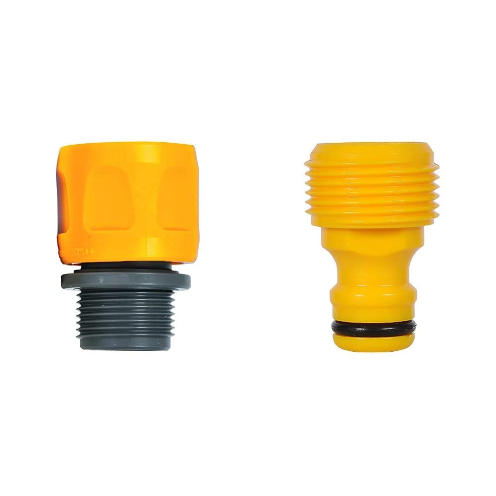 Hozelock 2170P9000 Flat Hose & Spiral Hose Adaptor, 15.0 cm*40.0 cm*25.0 cm and Hozelok 2289 Threaded Adaptor 3/4 In Bsp Male Thread