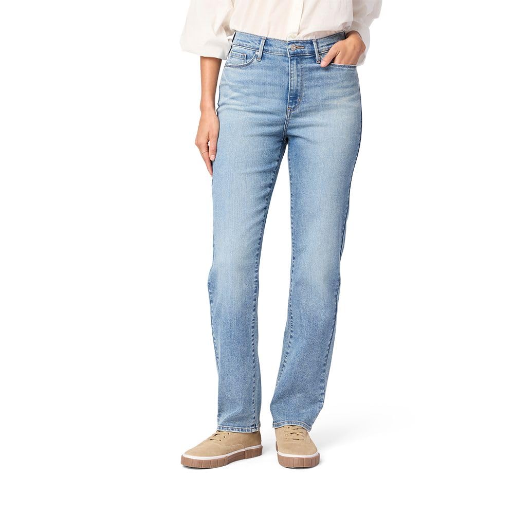Photo 1 of Levi Strauss Signature Gold Women's High-Rise Straight Jeans Stretch Denim (Standard and Plus), (New) Terra Nova, 10 Short