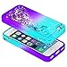 iPhone 5C Case w/[Screen Protector HD Clear], NageBee Glitter Liquid Quicksand Waterfall Floating Flowing Sparkle Shiny Bling Diamond Girls Cute Case for iPhone 5C -Aqua/Purple