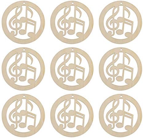 JANOU 20pcs Music Notes Formed Wooden DIY Craft Cutouts Ring Musical Notes Unfinished Wooden Present Tags Ornaments with Ropes for Marriage ceremony Christmas Get together Ornament, 3.94 in