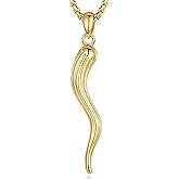 EUDORA S925 Sterling Silver Italian Horn Necklace for Women Men, Gold Cornicello Necklaces Lucky Pendant for Protection Italian Pepper Amulet Jewelry Original Gifts for Women Mens Wife, 20+2inch