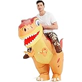 COMIN Adult Inflatable Dinosaur Costume Riding T Rex Funny Dress Halloween Costume for Men Women