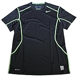 Nike Men's Pro Combat Fitted 2.0 Short Sleeve Crew Shirts Black/Volt