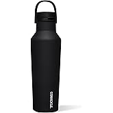 Corkcicle Sport Canteen - Keeps Drinks Cold 25 Hours - Stainless Steel Water Bottle - Triple-Insulated - Spill-Proof - Summer Drinkware Gift - Keeps Drinks Ice Cold - 20 oz - Matte Black