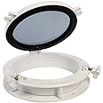 Amarine made Boat Window Yacht Round Opening Portlight Porthole Window 10" Replacement Window Port Hole - ABS , Tempered Glass -Marine/boat/rv Portlight Hatch, Color: White, Black (White)