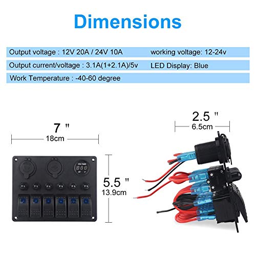 image for WATERWICH Marine Boat Car 8 Gang ON-Off Ignition 3 Pin Waterproof Togg