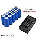 10x 2000mah 3.7v Cr123a 16340 Li-ion Rechargeable Battery +Charger