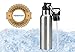 Stainless Steel Water Bottle Vacuum Insulated Water Bottle Double Walled Water Bottle with Dual Lids Straw Lid and Sports Lid with Carabiner
