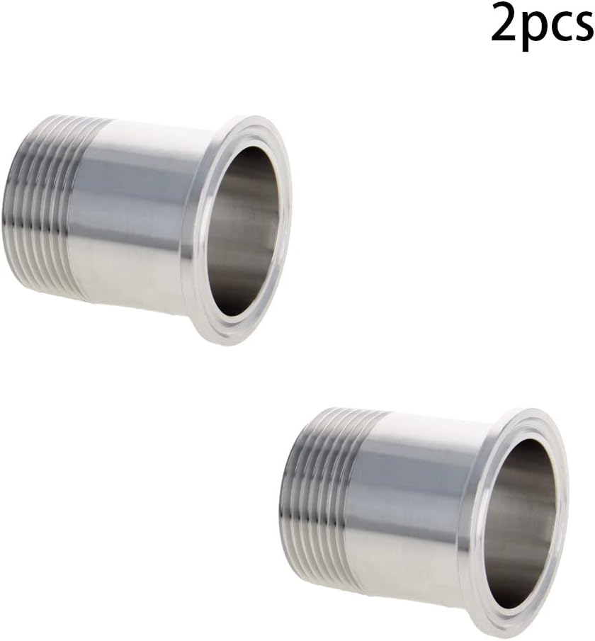 Othmro 2 Pcs 1-1/4 NPT Male Threaded Pipe Fitting Connector to CLAMP (OD 50.5mm Ferrule), 42mmx50.5mm 2pcs - Image 4