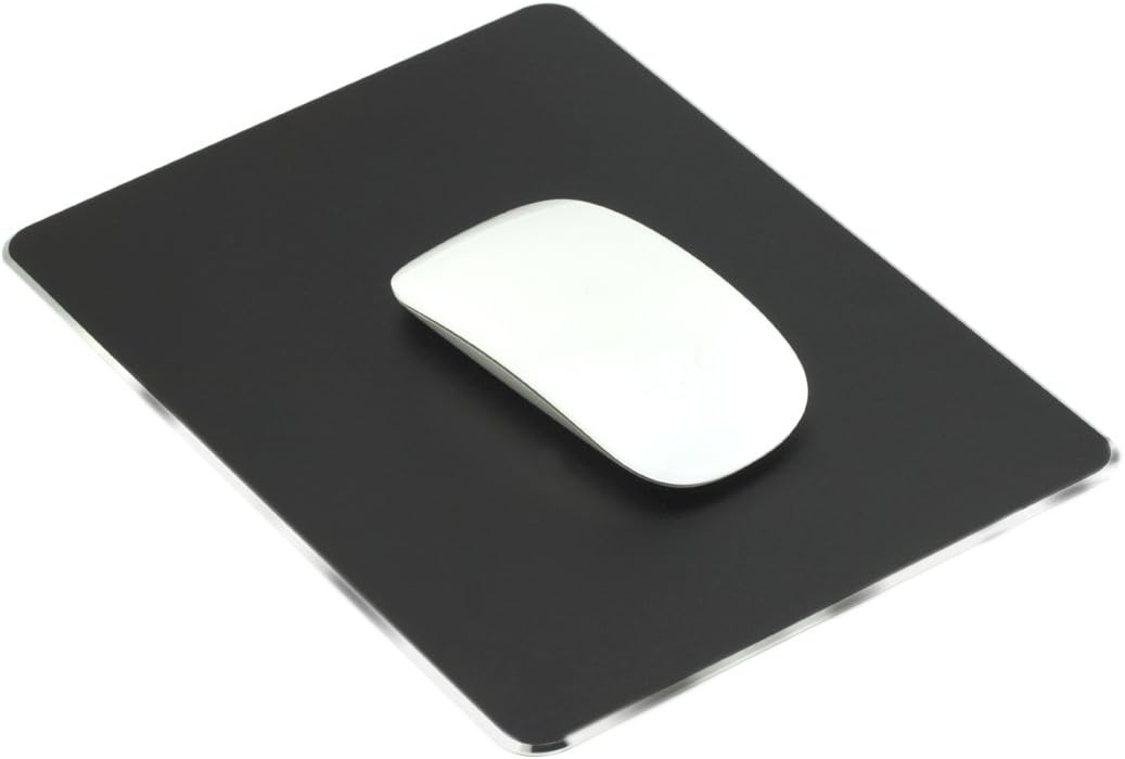 Aenfor Aluminum Gaming Mouse pad [Ultra Thin][Non-Slip Base][Resistant to Dirt][Easy to Clear]Mouse pad with Micro Sand Blasting Aluminum Surface for Fast and Accurate Control (Black)