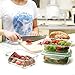 Glass Food Storage Containers Leakproof Meal Prep Lunch Containers Airtight with Locking Lids, Built-in Cutlery Set, Microwave, Freezer, Oven & Dishwasher Safe, BPA Free & FDA Approved (3 Set, 34 oz)