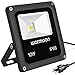 Warmoon 10W LED Flood Lights Outdoor Waterproof IP66 Security Wall Washer Light Daylight White for Patios Decks Pathways Stairways Driveways Garden