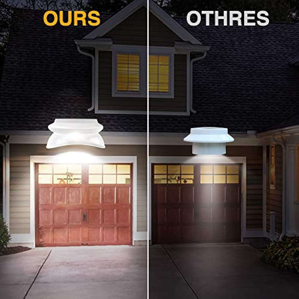 Solar Gutter Lights, DS Lighting Outdoor 9 LED Fence Waterproof