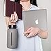 MIU COLOR Large Glass Water Bottle - 30oz Wide Mouth Glass Water Bottle with Silicone Sleeve Borosilicate Glass Bottles Leak Proof (Grey)