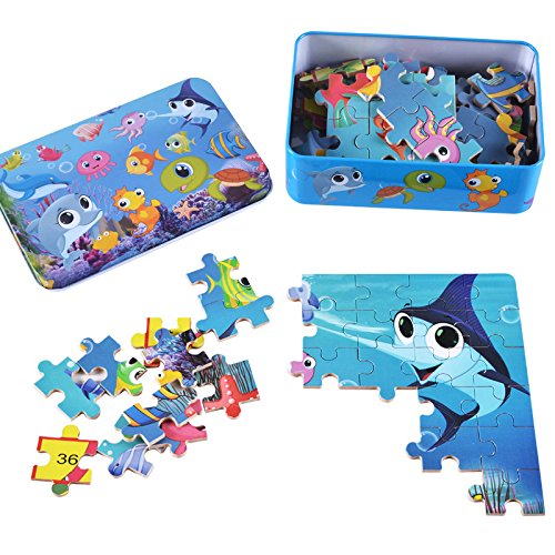 image for BabyPrice 100 Pieces Kids Wooden Jigsaw Puzzle for toddlers 3-6 Ages, 