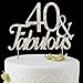 BABEYOND 40 & Fabulous Rhinestone Crystal Happy Birthday Decoration Cake Topper Pick for Birthday Party Supplies (40yrs-gold)