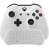 Ortz Xbox One S Chatpad Keyboard KeyPad White [with Headset/Audio Jack] Best for Wireless Chat - Built in USB Receiver for Xbox One Game Controller - Easy Sync with your Controller