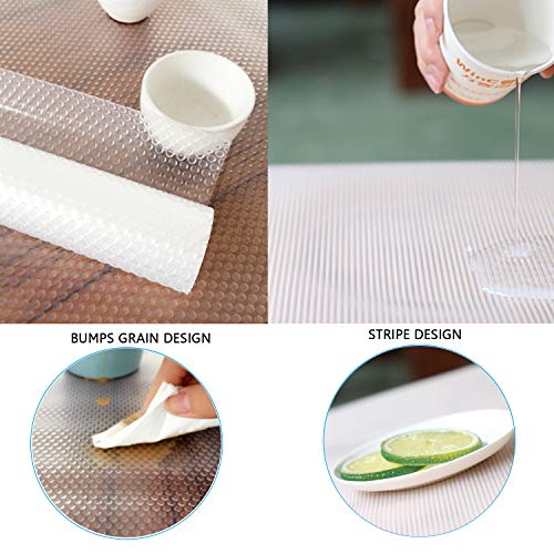 image for FIGROL Ribbed 2 Rolls Drawer and Shelf Liner,Non-Adhesive Waterproof C