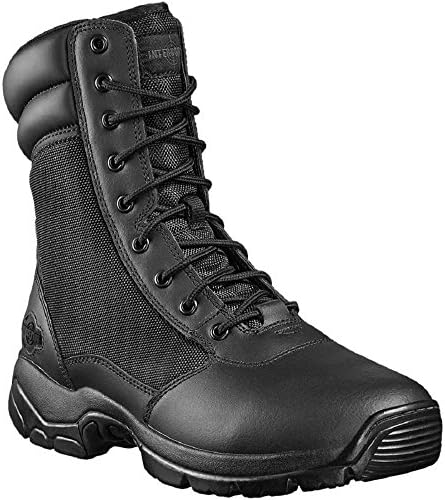 Interceptor Tactical Footwear Mens Kentin 8 Leather Boot - Lace Up / Zipper - Military Black (13)