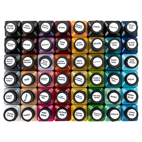 Alpha 6 Alphanamel Monster Pack Enamel Paint Set, 48 Colors, Multiple