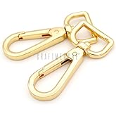 CRAFTMEMORE 2PCS 3/4 Inch Push Gate Snap Hooks Metal Swivel Lobster Claw Clasp Purse Hardware SC21 (Gold)