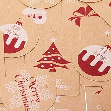 Incartare Regali Di Natale.Mafent 60 Pz Carta Kraft Etichette Regalo Di Natale Per Regali Natalizi Etichette Kraft Con Corda Per Incartare Regali Di Natale Festa Di Natale Accessori 6designs Amazon It Cancelleria E Prodotti Per Ufficio