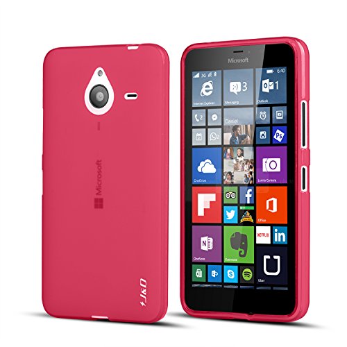 Lumia 640 XL Case, J&D Slim [Drop Protection] Microsoft Lumia 640 XL Case [Slim Cushion] Shock Protective Jelly Case Slim Case for Lumia 640 XL (Red)