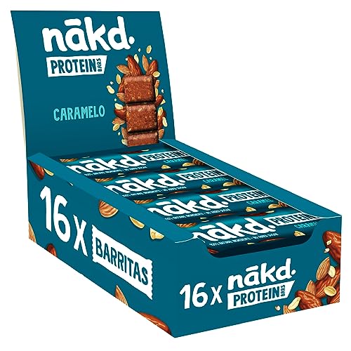 nakd. Protein bars Caramel - 7g plant-based protein - 100% Natural ingredients - No added sugar - Vegan - 16 x 45g bars - 720g