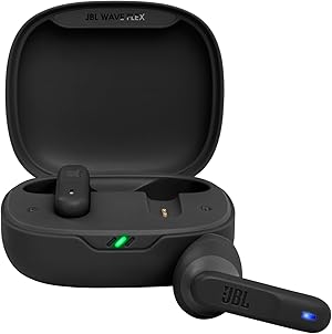JBL Wave Flex – Kabellose In-Ear Ohrhörer mit IP54 - und IPX2-Wasserdichtigkeit – TalkThru - und AmbientAware-Technologie – 32 Stunden Akkulaufzeit – Schwarz