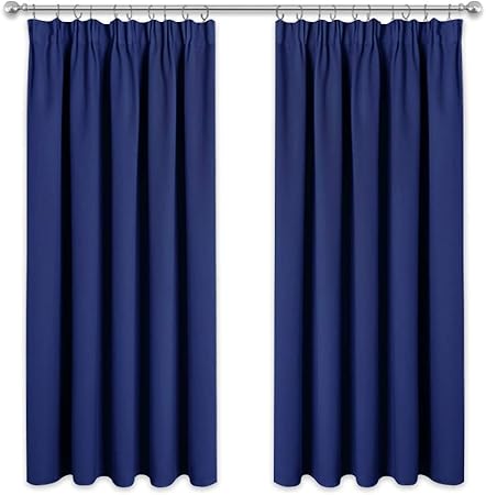 Pony Dance Blackout Thermal Curtains 72 Drop Navy Blue Draperies