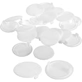 uxcell 20Pcs Hinge Hole Covers, 35mm(1 3/8") Dia Plastic Concealed Hole Cover Round Flush Type Caps for Furniture Cabinet Cupboard, White
