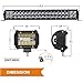 Rigidhorse LED Light Bar Kit 52 Inch 22 Inch Triple Row Flood Spot Beam Combo 32000LM 6500k 4PCS 4 Inch LED Cube Pods IP68 Chip Fog Offroad Work Driving LED Light Bars for Truck SUV ATV 4x4