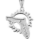 Claddagh Gold Exquisite Sterling Silver Sunshine State Florida Charm Pendant