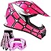 Typhoon Youth Kids Offroad Gear Combo Helmet Gloves Goggles DOT Motocross ATV Dirt Bike Spiderman Pink, Medium