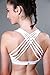 QUEENIEKE Women's Medium Support Strappy Back Energy Sport Bra Cotton Feel Size S Color Angle White