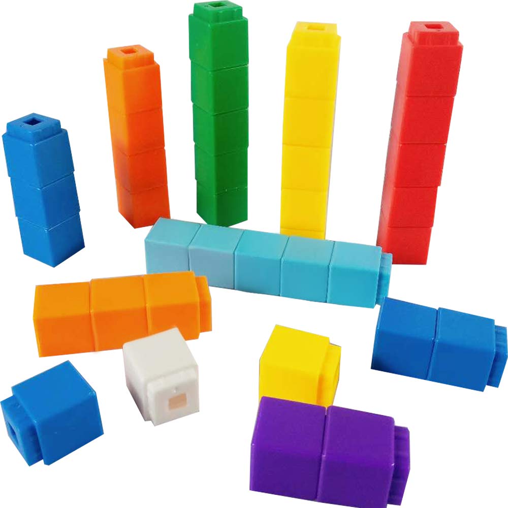 RAINBOW TOYFROG Math Manipulatives Counting Cubes, Educational Number Blocks, Classroom Toys Kindergarten Learning Materials Homeschool Supplies,Set of 100 Math Cubes for Kids Ages 3+
