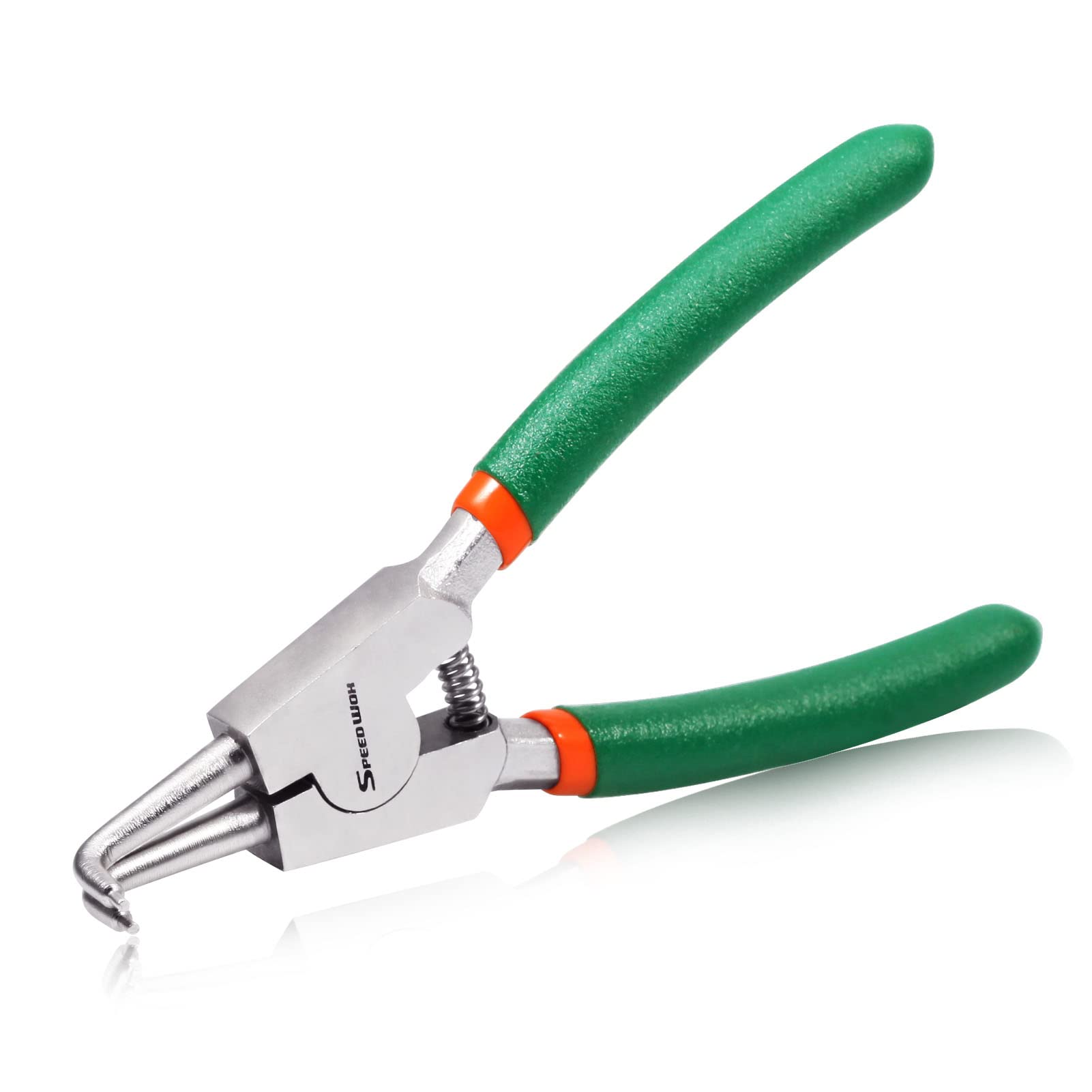 SPEEDWOX 5-Inch External Snap Ring Pliers, Tip Diameter 0.06 Inch, Precision Retaining Circlip with Curved Jaws for Ring Remover