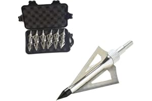 EOOENOON ARCHERY Hunting Broadheads, 3 Blades Archery Broadheads 100 Grain Screw-in Arrow Tips Compatible with Crossbow and Compound Bow(12 Pack)